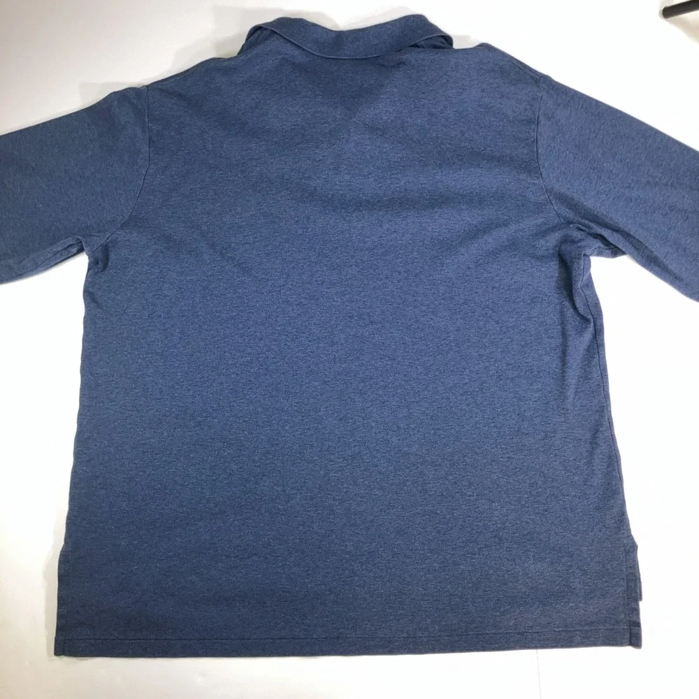 Polo Ralph‎ Lauren Long Sleeve Polo Shirt Mens 3XLT Blue Heather Green Pony